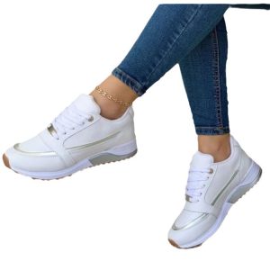 569815131 Thick soled color blocked casual low cut sports women's shoes